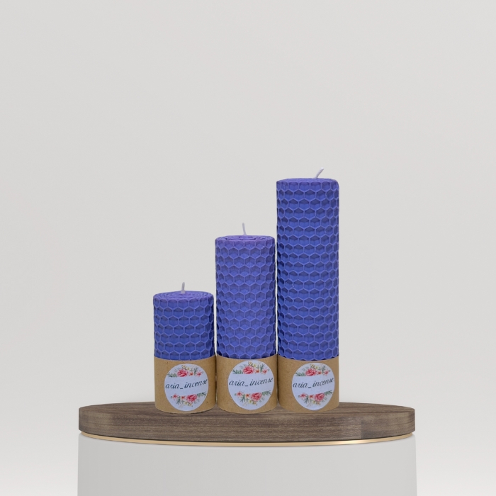 شمع موم عسل بنفش آبی